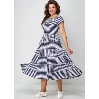 Платье Solomea Lux 702А синий в полоску