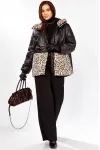 Куртка Lady Secret 7296 Черный+леопард Куртка Lady Secret 7296 Черный+леопард