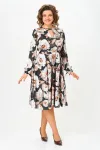 Платье Swallow 707.2 чёрный/принт «бежево-молочные пионы» Платье Swallow 707.2 чёрный/принт «бежево-молочные пионы»