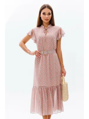 Платье Миа Мода 1550-3 бежевая пудра