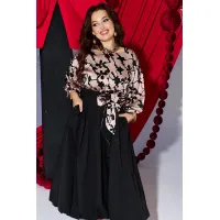 Платье Vittoria Queen 27623 черный, бежевый