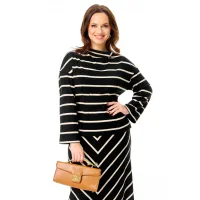 Кофта T&n 7733 черный в полоску.