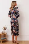 Платье Мода-Юрс 2915 темно-синий_цветы