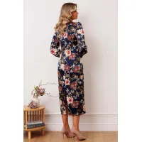 Платье Мода-Юрс 2915 темно-синий_цветы