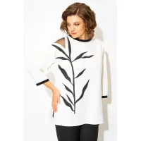 Блузка Лилиана 1495 бело-черный