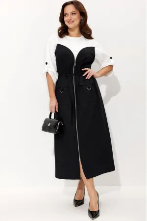 Платье Лиона-Стиль 970 черный с белым