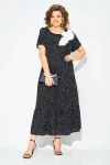 Платье Лилиана 1528 черный в белый горох