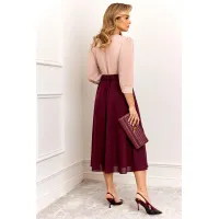 Платье Agatti 6001 Бежево-винный