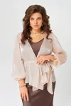 Блузка Fita 20763 Туника с поясом пудра