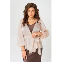 Блузка Fita 20763 Туника с поясом пудра