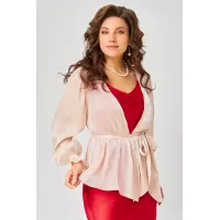 Блузка Fita 20763 Туника с поясом пудра