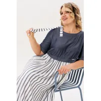 Платье Michel Chic 2197 деним, полоска