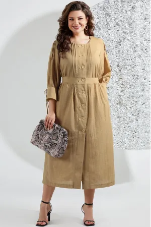 Платье Mira Fashion 5552 горчично-кремовый