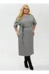 Платье Your Size 2264/164 Черно-белый в «гусиную лапку»