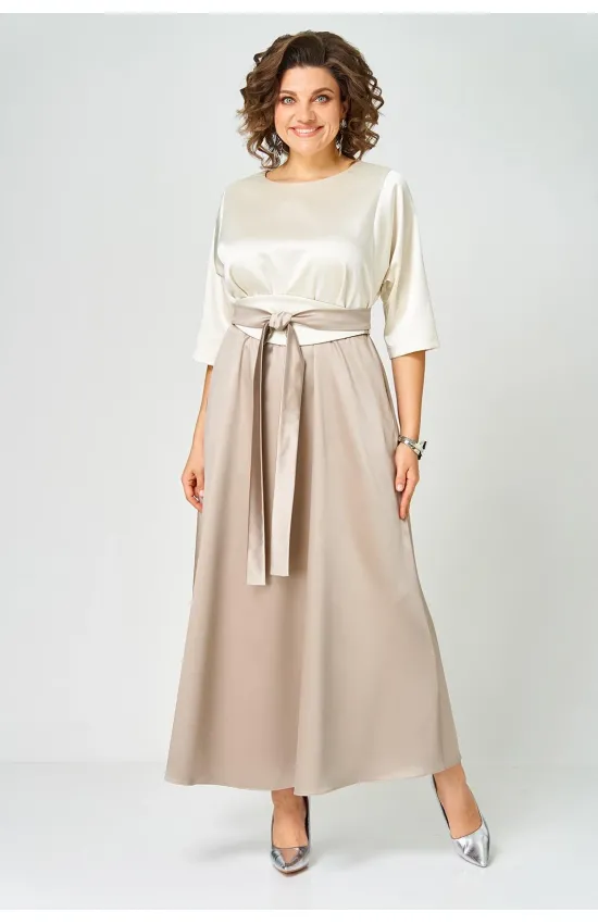 Платье Anastasia Mak 1229 молочный+капучино