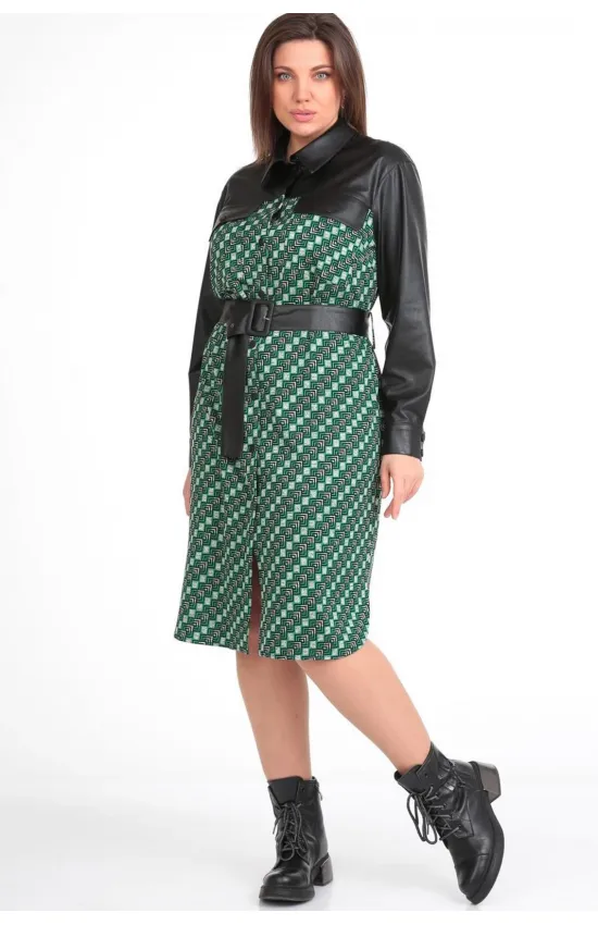 Платье Карина Делюкс В-411-1 изумрудно-черный