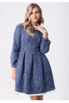 Платье Your Size 2268/164 Синий с добавлением бежевых нитей