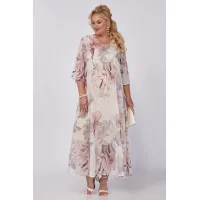 Платье Algranda 3985-6 Молочно-серый,Пудра