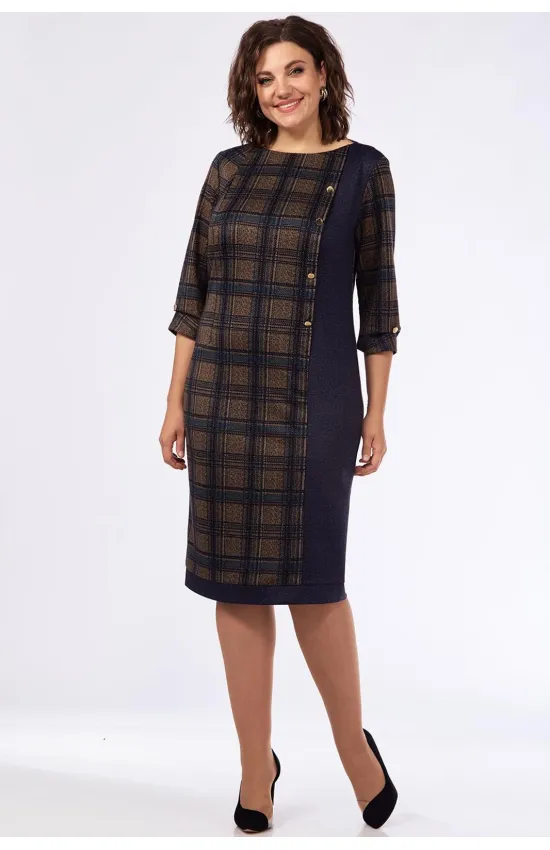 Платье Lady Style Classic 955-8 Синий с хаки