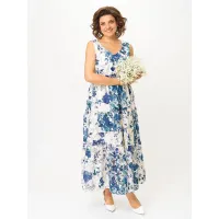 Платье Zlata 4456 бело-синий