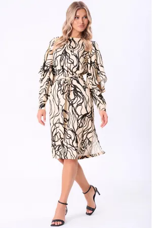 Платье Bazalini 5080 бежевый+черный