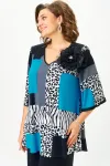 Блузка Svetlana Style 5036 черный с голубым принт
