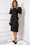 Платье Agatti 5888 черный в белый горох Платье Agatti 5888 черный в белый горох