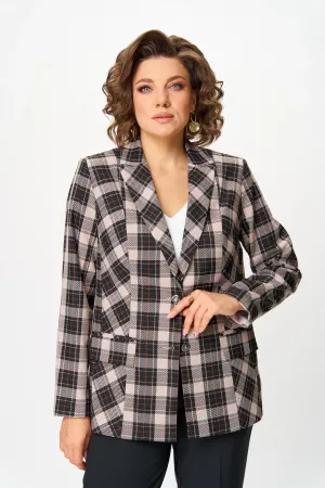 Пиджак Белэльстиль 412-314 коричневая клетка