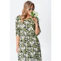 Платье Your Size 2255/164 Цветочный принт на черном