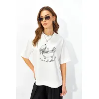 Майка Люше 4341 молоко+черный