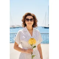 Платье Лилиана 1521 белый+горох