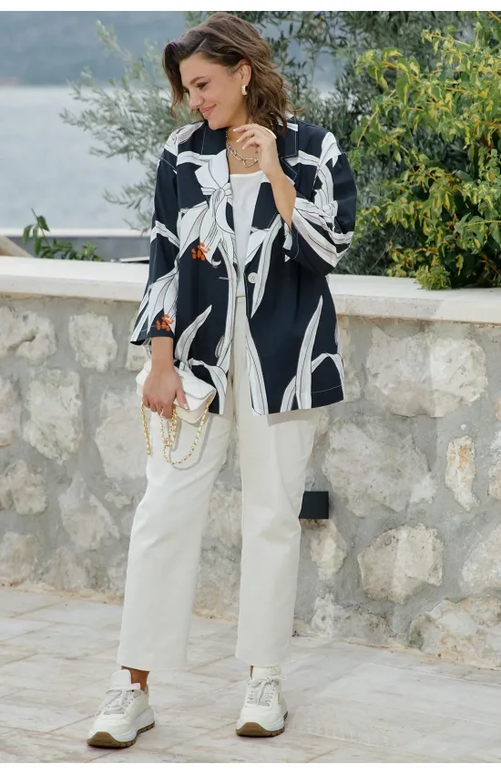 Пиджак Vittoria Queen 27193 черный, кремовый