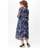 Платье Swallow 780 Синий, принт Ночной сад