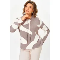 Кофта Swallow 883.2 кофейный в молочный принт