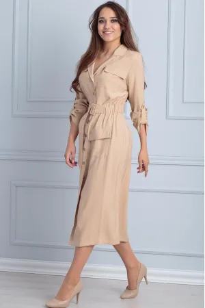 Платье Anelli 705 бежевый