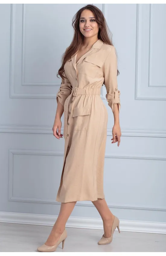 Платье Anelli 705 бежевый