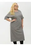 Платье Your Size 2264/164 Черно-белый в «гусиную лапку»