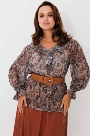 Блузка Mislana 1192 хаки