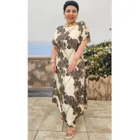 Платье Vittoria Queen 25703 бежевый+принт цветы