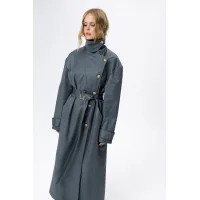 Плащ Pirs 6214 серо-бирюзовый