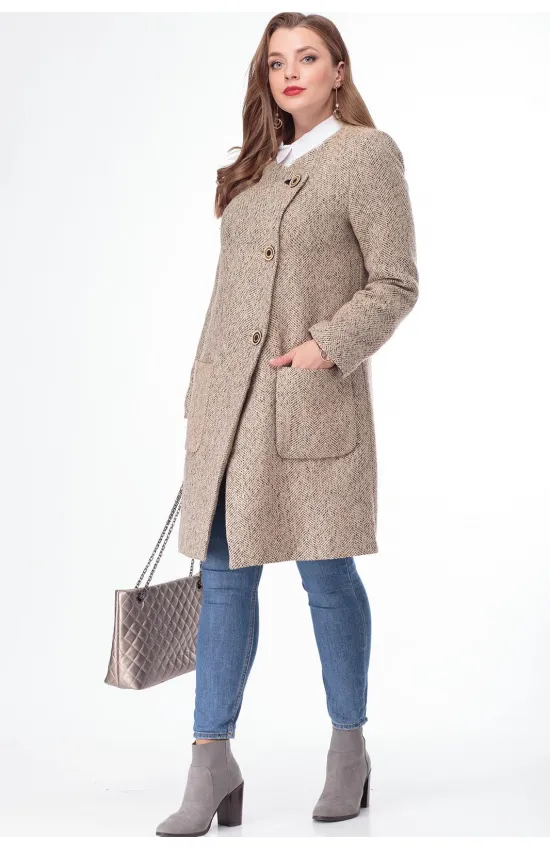 Пальто Anelli 336 бежевый