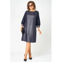 Платье Eva Grant 7310D синий баклажан