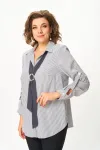 Блузка Дали 4611 серая полоска