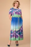 Платье Svetlana Style 1411 синий+цветы