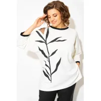 Блузка Лилиана 1495 бело-черный