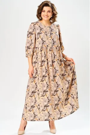 Платье Axxa 55235 бежевый+серый