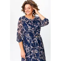 Платье Swallow 780 Синий, принт Ночной сад