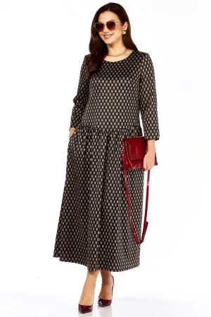 Платье Taita Plus 2526-3 т.шоколад + беж