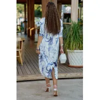 Платье Vittoria Queen 28633 молочный, синий, принт