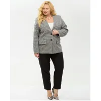 Пиджак Your Size 2265/170 Черно-белый в «гусиную лапку»